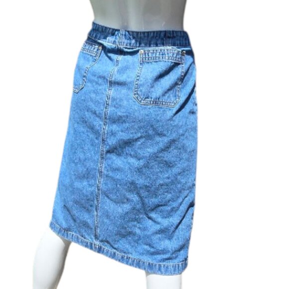 Women's A-Line Denim Lace Up Skirt COVINGTON sz 4 - Picture 5 of 7